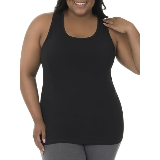 Women's Plus Size Strappy Built in Bra Tank - Walmart.com