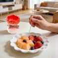 thumbnail image 5 of TIELUTT Ensemble de 12 Pcs Fourchette à Fruits en Forme de Rose avec Napperons Ronds Décoratifs en Céramique Napperons Tissés pour Table à Manger pour Noël Napperon de Table Rond Napperons Rigides pour Table à Manger Centre de Table Rond, 5 of 5