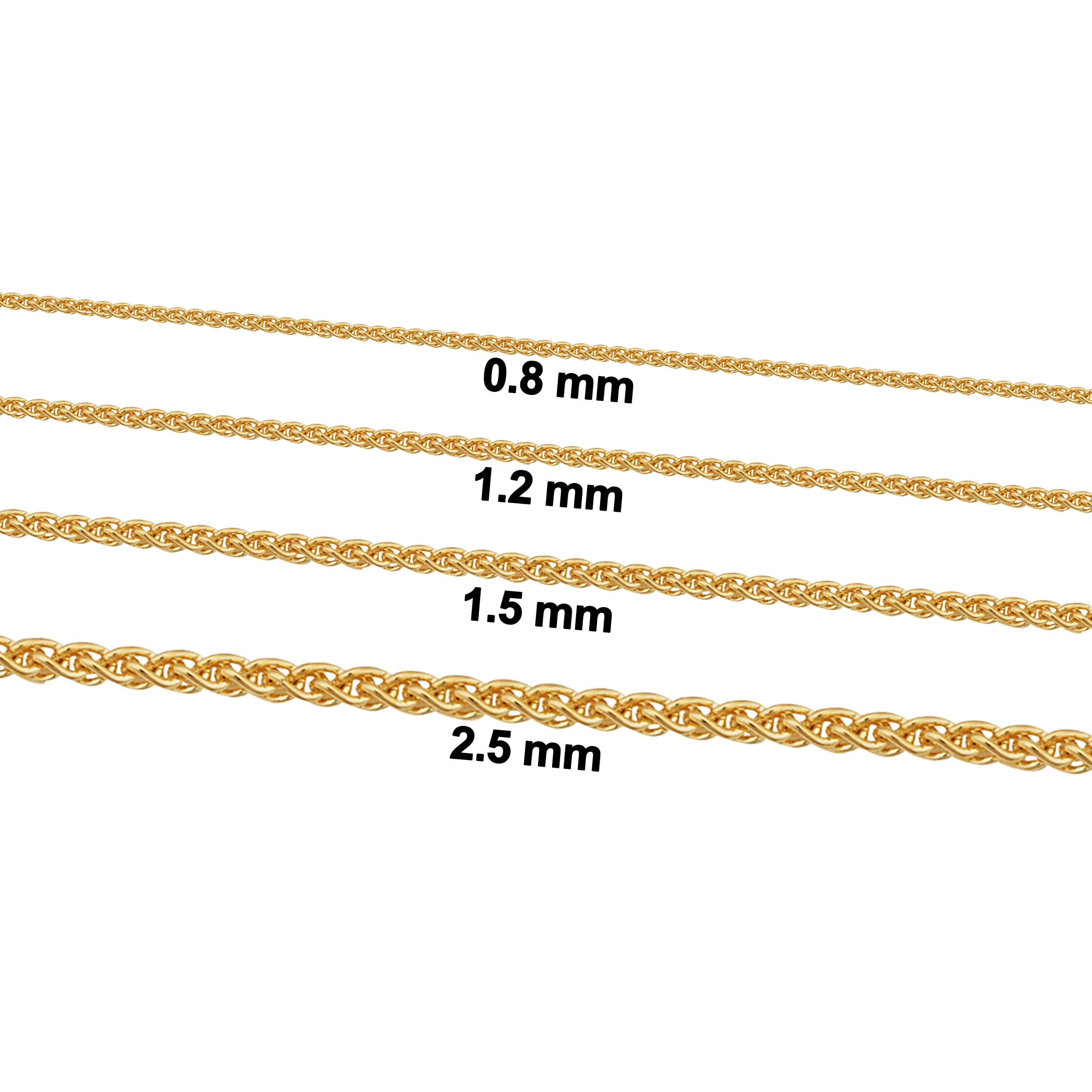 KoolJewelry 14k Yellow Gold Filled Round Wheat Chain Pendant Necklace (0.8 mm, 24 inch)
