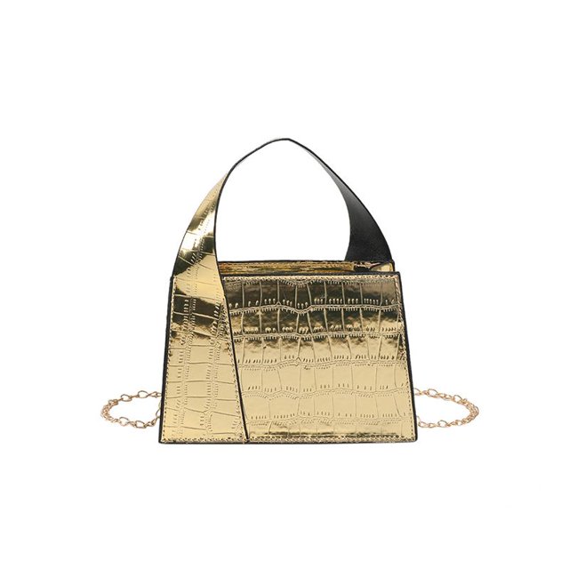 Bolso bandolera para mujer Cadena Patrón de cocodrilo Bolsos de mensajero Monedero femenino (Oro) Likrtyny Para Estrenar