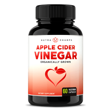 NutraChamps Organic Apple Cider Vinegar Capsules with with Black Pepper – 1000mg All Natural Cider
