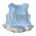 thumbnail image 3 of Mnyotv Toddler Girls Summer Clothes Sleeveless Ruffle Hem Tank Tops with Bow Casual Crewneck T Shirts Size 9-10 Years, 3 of 8