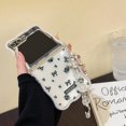 thumbnail image 4 of Cover Case for Galaxy Z Flip 5 with Chain,Beautiful Flower Shockproof Folding Phone Protective Shell,Gift for Girls Women (Black), 4 of 12