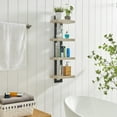 thumbnail image 4 of Danya B. 4-Tier Ladder Bracket Floating Wall Shelves - Black Metal and White Birch Finish, 4 of 13