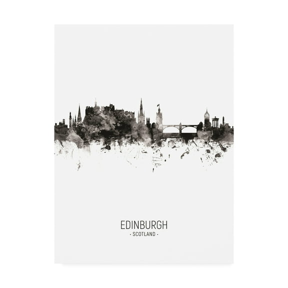 Trademark Fine Art 'Edinburgh Scotland Skyline Portrait II' Canvas Art by Michael Tompsett