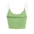 thumbnail image 4 of Made by Olivia Women's Sexy Double Thin Spaghetti Strap Ribbed Seamless Brami Cami Crop Top Solid/Stripe, 4 of 6