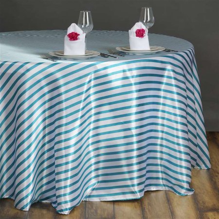 Balsacircle 90 Satin Stripes Round Tablecloth For Party Wedding