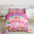 thumbnail image 2 of Manfei Kawaii Bowtie Bow Full Size Comforter Sets,Colorful Fairy Tale Bedding Comforter Set,Cartoon Daisy Candy Pattern Bedding Sets For Girl Kids,Breathable Home Decor Reversible,3-Piece, 2 of 8