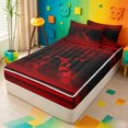 thumbnail image 2 of meiyoeat gradient Letter Pattern Zipper Full Size Comforter Sets with Fitted Sheet and 2 Pillowcases,Black Red Monogram R Zipper Bedding Set,Black Reversible,4-Piece, 2 of 7