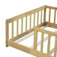 thumbnail image 6 of Miniyam Wooden Twin Size Floor Bed with Safety Fence for Kids, Natural, 6 of 8