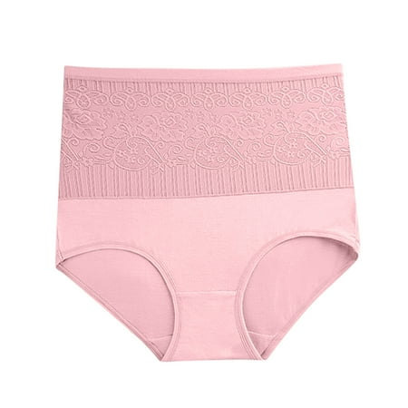 Pink XX-Large Waist Waist Trainer Cotton Thongs for Women Pack Size 9 Control High Tummy Body New Years Eve Party Suit Ladies Panty Shapewear Lifter Pants Slim Womens Sha
