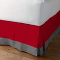 thumbnail image 2 of D.N.G. BEDDINGS 1 Piece Split Corner Two Tone Tailored Bed Skirt, Full Size 6 Inch Deep Pocket, 800 Thread Count, 100% Egyptian Cotton, Solid Red/Dark Grey Color., 2 of 3