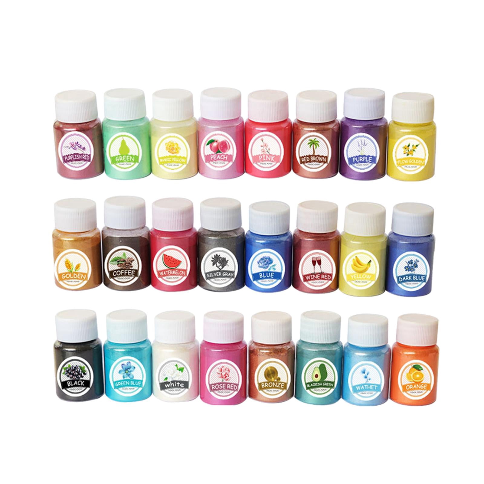 Mica Powder Pigment Mica Mineral Powder Micas Colorants Epoxy Resin Dye DIY for Soap Coloring Candle Making Paint Nail Polish Jewelry 24 colors