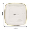 thumbnail image 3 of Efavormart 10 Pack | 7" Clear With Gold Rim Square Plastic Dessert Party Plates, Disposable Appetizer Salad Plates, 3 of 11