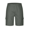 thumbnail image 7 of VEKDONE Mens Twill Cargo Shorts Elastic Waisted Button Zipper Shorts Big And Tall Loose Fit Straight Leg Shorts Solid Color Golf Knee Length Shorts with Pockets, 7 of 7
