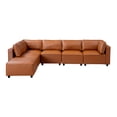 thumbnail image 5 of Randy Mid Century Modern Modular Cognac Tan Leather Comfy Sectional Sofa, 5 of 7