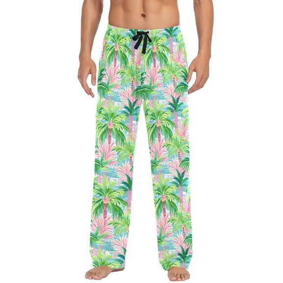 Palm Tree Summer joogoo Men's Pajama Pants Cotton Long Sleepwear Lounge Pants L