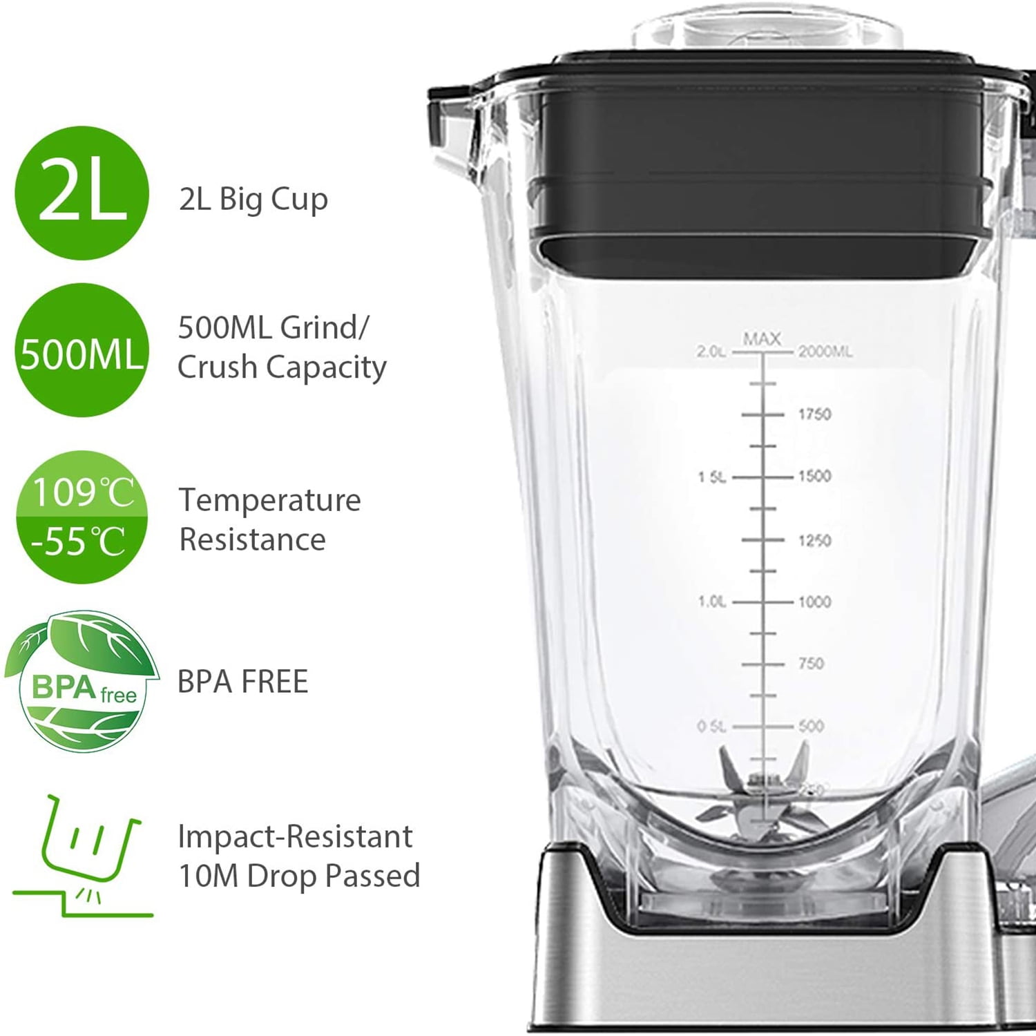 Buy Homgeek Blender 70oz Pro Countertop Blender with 1450 Watts Base
