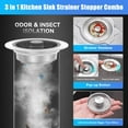 thumbnail image 3 of HWZWT Gray 3 in 1 sink plug kitchen drain 1/2, 3 of 5