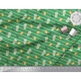 thumbnail image 2 of Soimoi Green Poly Georgette Fabric Stripe & Orange Fruits Print Fabric by Yard 42 Inch Wide, 2 of 3