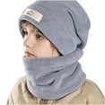 thumbnail image 2 of QQAMB Kids Earflap Beanie Hat and Scarf Set Winter Warm Fleece Lined Knit Cap Neck Warmer Gaiter for Boys Girls, 2 of 7
