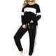 thumbnail image 1 of Conjuntos de chándal de 2 piezas para mujer a la moda, conjuntos de pantalones a rayas con cuello redondo y bloques de colores Wmkox8yi  bvn490, 1 of 7