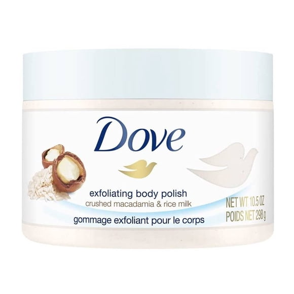 Exfoliante corporal Dove body polish crushed macadamia & rice milk 298 g