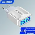 thumbnail image 2 of 4 USB Charger Fast Charging Mobile Phone Power Adapters For iPhone Samsung Xiaomi Quick Charge 3.0 EU/US/UK/KR Plug Wall Charger KR Plug Black, 2 of 6