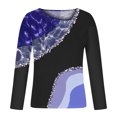 thumbnail image 4 of Blusa informal de manga larga para mujer, blusas con hombros descubiertos, blusas sueltas estampadas Pompotops FGAJ20143, 4 of 5
