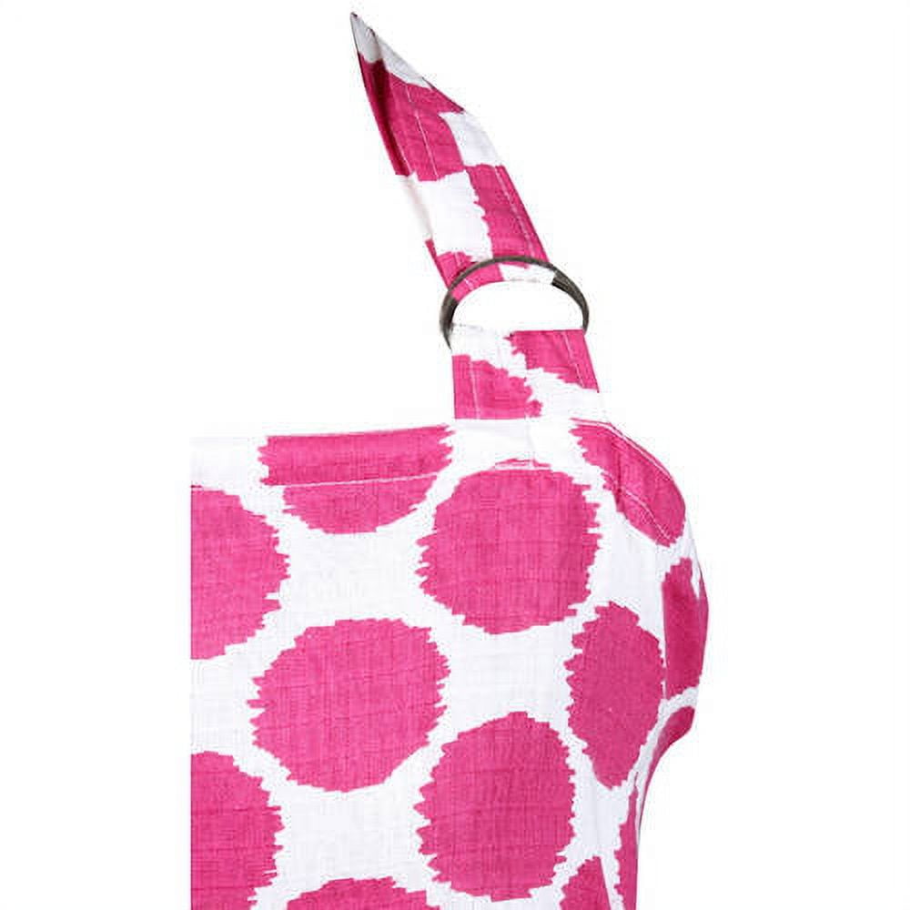 Bacati Ikat Bright Pink Dots 100 Percent Cotton Breathable Muslin Breastfeeding/Nursing Privacy Cover