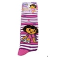 thumbnail image 2 of 4pk Dora the Explorer Violet/Pink/White Striped Crew Socks (Size 6-8), 2 of 2