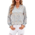 thumbnail image 3 of Fantaslook Floral Plus Size Blouses for Women Loose Lined Flowy Shirts Trendy Smocked Cuff Long Sleeve Tops, 3 of 9