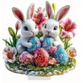 thumbnail image 2 of YWIYIUD Easter Decorations Colorful Easter Rabbit Egg Tabletop Ornament,Spring Fashion Decorative Sculpture Figurine 2D Acrylic for Home Kitchen Easter Party,Birthday Gifts for Women, 2 of 8