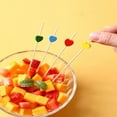 thumbnail image 4 of 100 Pieces Cocktail Sticks,12cm Disposable Bamboo Heart, Wooden Toothpick Party Supplies Skewers, for Decorated Food, Cocktail Glass, Carnival Birthday Party, 4 of 5