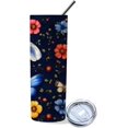 thumbnail image 2 of retro flower tumbler with lid and straw 20 oz insulated tumbler cups retro flower insulated travel coffee mugs for women cute sippy cups stainless insulated travel cups, 2 of 7