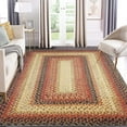 thumbnail image 4 of Yesfashion Carpets Area Rugs Washable 5'*7' Rug Braided Printed Area Rug Modern Indoor Floor Carpet Rustic Accent Rug Low Pile Non-Slip Rug Bedroom,Red red 5*7ft, 4 of 7