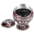 thumbnail image 3 of Noref Metal Ashtray, Ashtray With Lid, Wine Red Three‑Dimensional Dragon Relief Pattern, For Home Office, 3 of 8