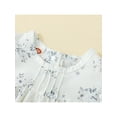 thumbnail image 4 of Chollius Newborn Baby Girls Summer Snap Crotch Jumpsuit, Flower Pattern Round Neck Romper, Lovely Flying Sleeve Bodysuit, 4 of 9