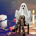 thumbnail image 4 of Halloween Ornaments Ghost Resin Decor Ghost Witch Decorative Ornament Halloween Standing Cute Ghost Statues White Spooky Cute Ghost Statue for Home Decor Indoor Shelf Table Decor, 4 of 6