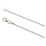 Sterling Silver Round Bead Ball 180 1.8mm Necklace Chain Solid Dog Tag Jewelry by Select Lines
