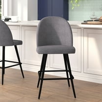 Flash Furniture Lyla 30"H Square Adjustable Mid Back Barstool, Gray