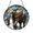 Acrylic 3.5 Inch, variant on Elephant Safari Window Hanging Suncatcher, Stained Glass Style Jungle Nature Decor