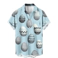 thumbnail image 2 of YueHuiYing Men's Lapel Easter Print Short-Sleeve Button-Down Cardigan with Pockets Lightweight Soft Casual Vacation Holiday Wear, 2 of 5