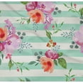 thumbnail image 4 of oneOone Organic Cotton Poplin Twill Fabric Stripe|Watercolor Leaves & Peony Floral_Printed Fabric 1 Yard 42 Inch Wide, 4 of 4