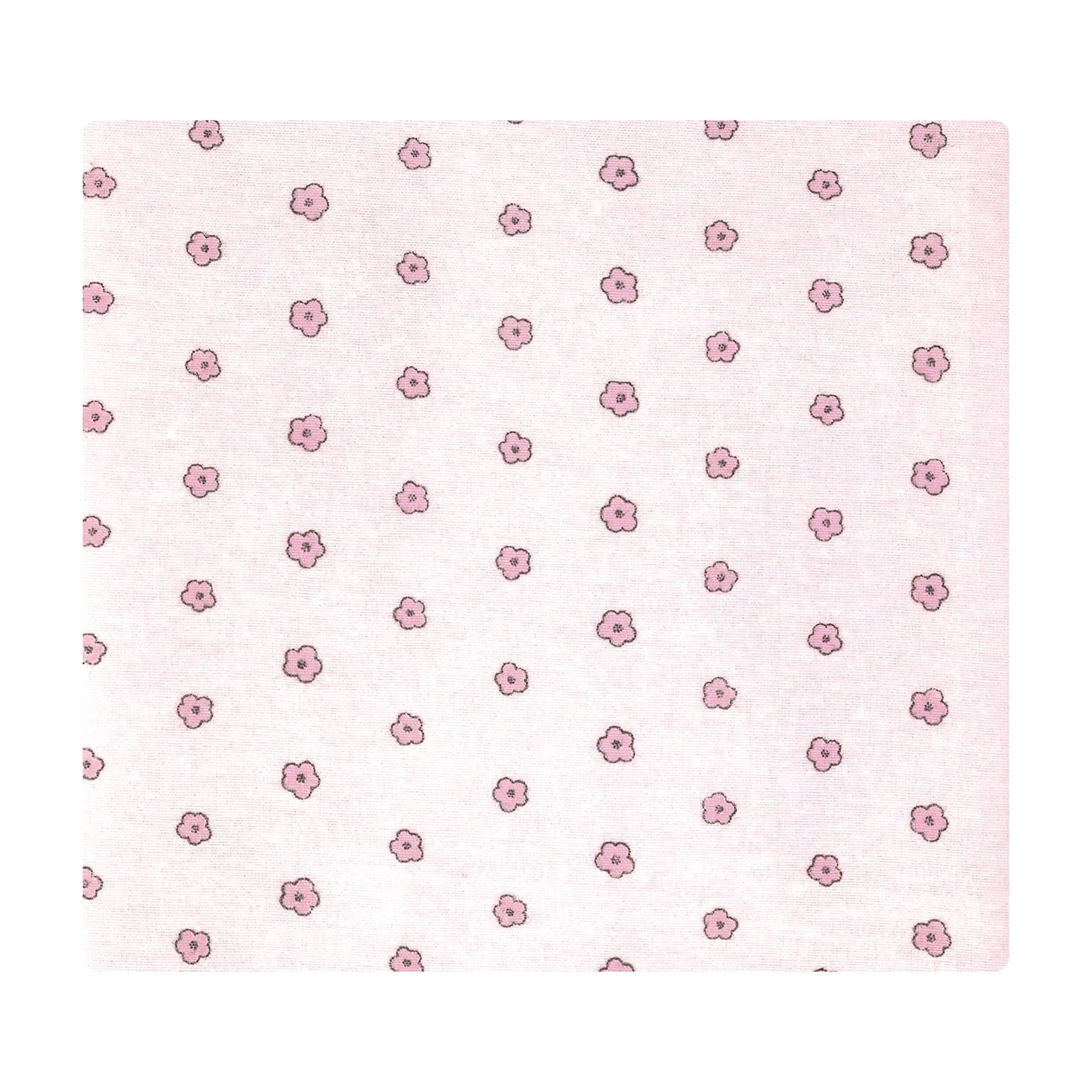 Hudson Baby Unisex Baby Cotton Poly Flannel Receiving Blankets Bundle, Outline Floral Soft Pink, One Size