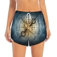 thumbnail image 2 of Daiia Vintage Compass Pattern Women's 2 in 1 Running Shorts - Lightweight Athletic Workout Gym Yoga Shorts Liner with Phone Pockets-XX-Large, 2 of 7