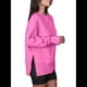 thumbnail image 3 of Sudaderas Oversize para Mujer, Cuello Redondo, Larga, Informales, Holgadas, con Aberturas, para Otoño Rosa XL, 3 of 9