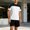 White, variant on 2 Piece Set for Men Workout Clothes and Pants Men Solid Color Short Sleeve Crew Neck Summer Regular Fit Oversized Jogging Tracksuit M-XXXXXL