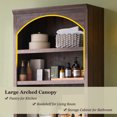 thumbnail image 3 of SinCiDo Tall Arched Bathroom Storage Cabinet with Adjustable Shelves, 5-Tier Bathroom Cabinet for Bathroom, Kitchen, Living Room, Brown, 3 of 7