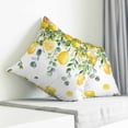 thumbnail image 4 of Throw Pillow Covers 16x16 Inch, Lemon Eucalyptus Decorative Pillow Cases for Couch Sofa Bed, Farm Flower Fruit Country Boho Summer Cotton Linen Square Home Decor Pillowcases with Hidden Zipper, 4 of 7
